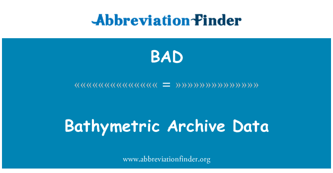 BAD: Batymetrické archivovat Data