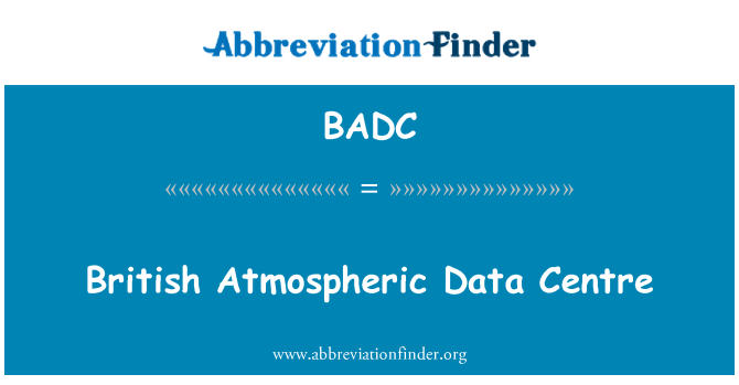 BADC: Britský atmosférické datové centrum