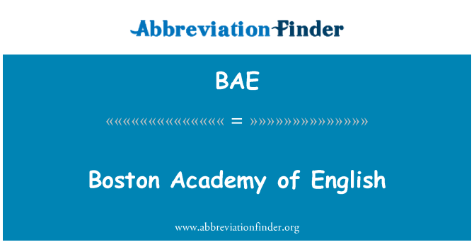 BAE: Boston Academy of English