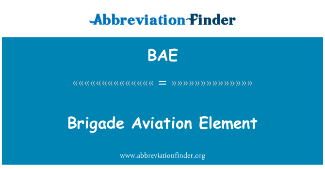 BAE: Brigade Aviation Element