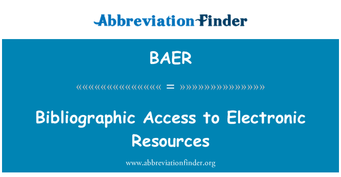BAER: Bibliográfico acesso a recursos eletrônicos