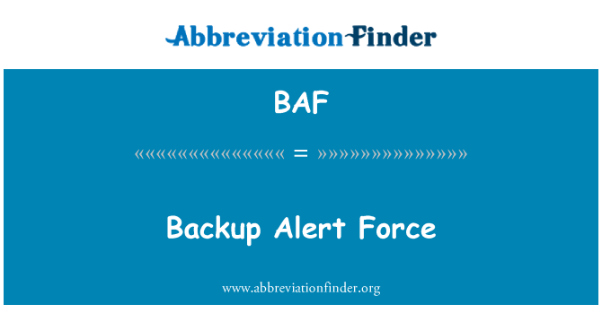 BAF: Back-up waarschuwingen kracht