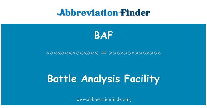 BAF: Taistelu analyysi laitos