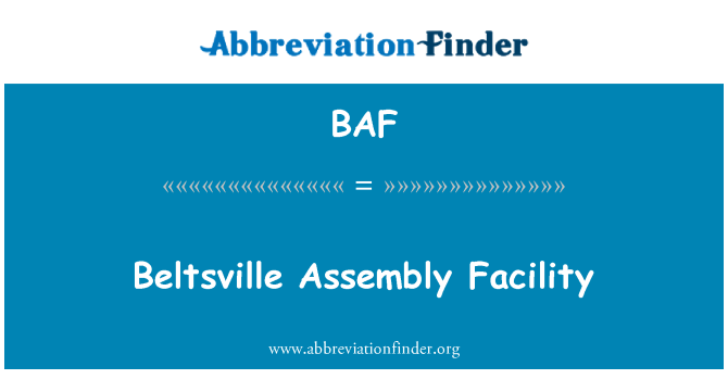BAF: Beltsville विधानसभा की सुविधा