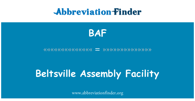 BAF: Faċilità ta ' l-Assemblea ta ' Beltsville