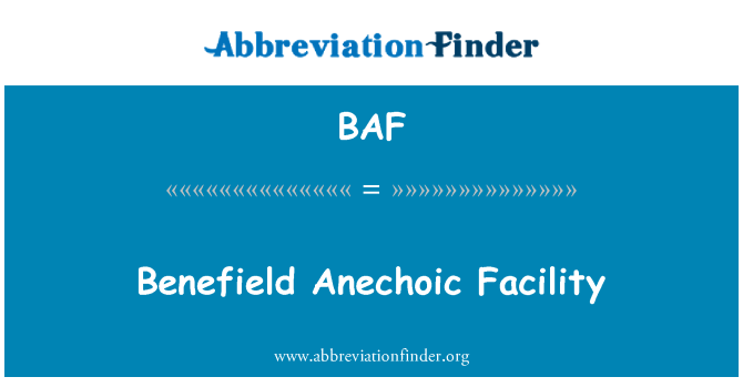 BAF: Installations anéchoïques Benefield