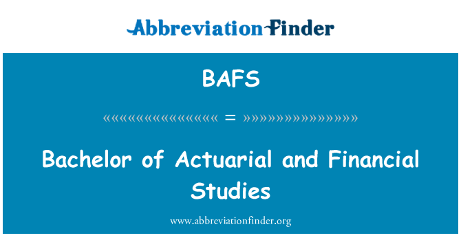 BAFS: 保险精算和金融学士学位课程