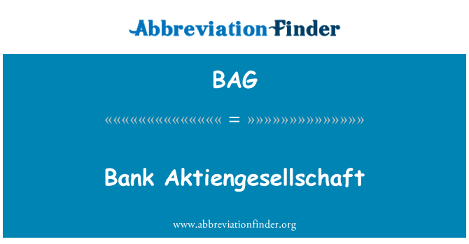 BAG: Aktiengesellschaft tal-Bank