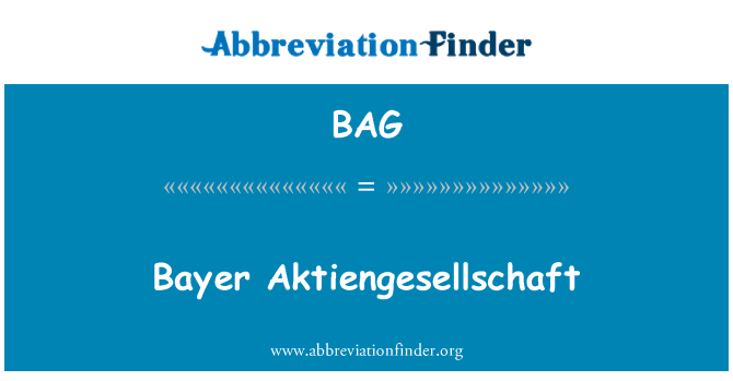 BAG: באייר Aktiengesellschaft