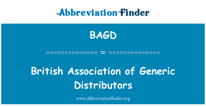 BAGD: British Association of Generic Distributors