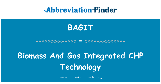 BAGIT: CHP technologie intégrée, la biomasse et du gaz