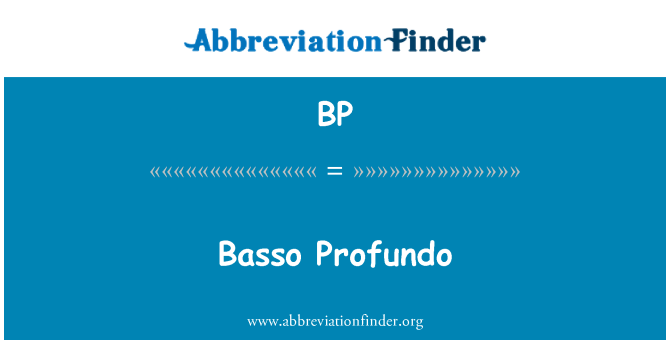 BP: Basso Profundo