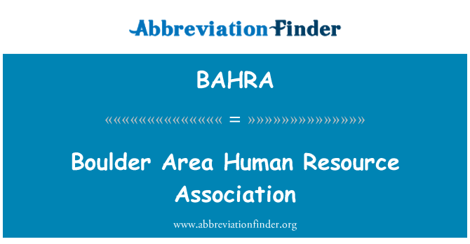 BAHRA: Associazione di Boulder Area risorse umane