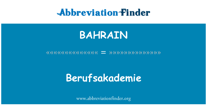 BAHRAIN: Berufsakademie