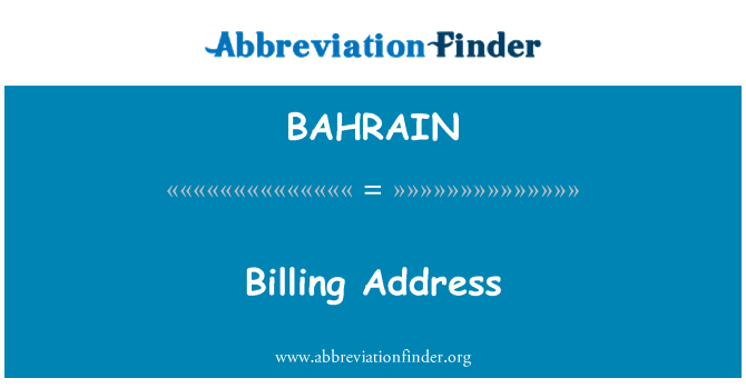 BAHRAIN: Adreça de facturació