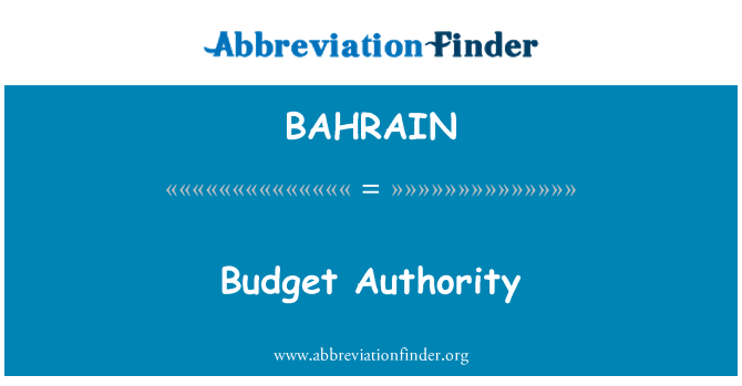 BAHRAIN: Budget Authority