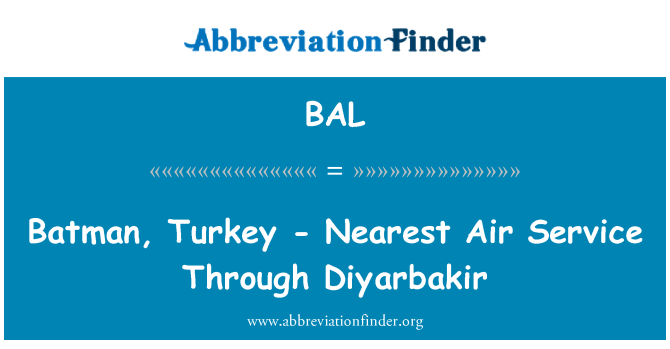 BAL: Batman, Turecko - nejbližší letecké služby prostřednictvím Diyarbakir