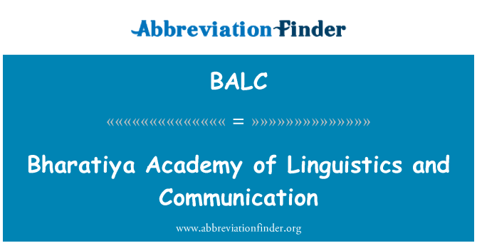 BALC: Bharatiya akademie lingvistiky a komunikace