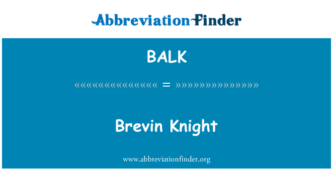 BALK: Brevin Knight