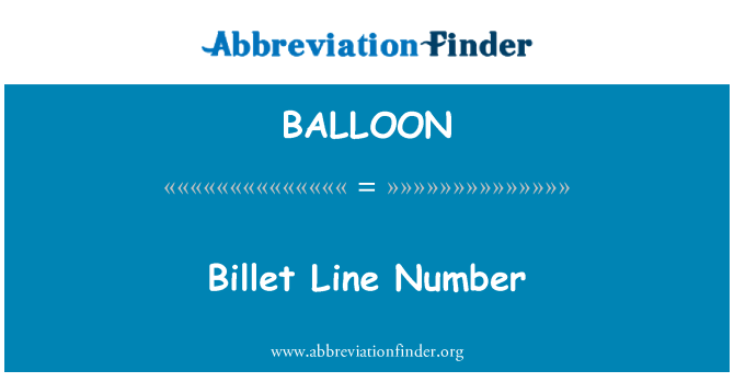 BALLOON: หมายเลขบรรทัด billet