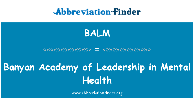BALM: Banyan Academia de liderazgo en Salud Mental