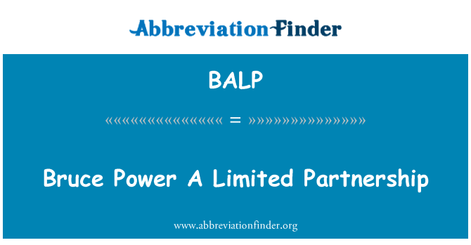 BALP: Bruce Power A omezené partnerství