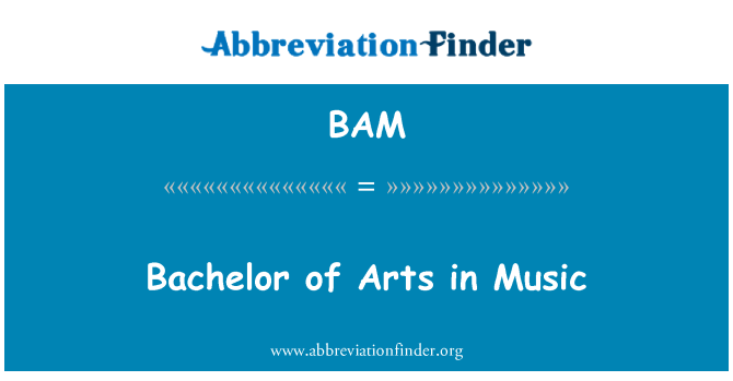 BAM: Bachelor of Arts dalam musik