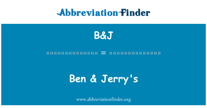 B&J: เบนสำรองของเจอร์รี่