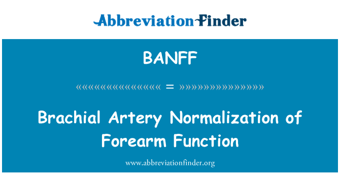 BANFF: Normalisasi arteri brakialis lengan fungsi