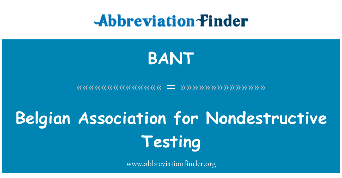 BANT: Belgia ühingu Nondestructive testimiseks