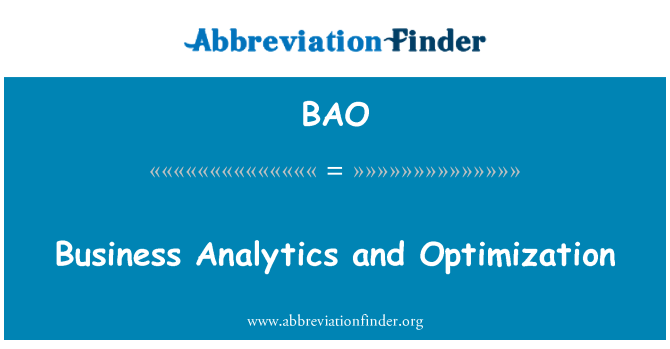 BAO: Business Analytics en optimalisatie