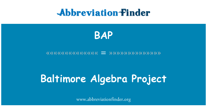 BAP: Baltimore Algebra prosiect