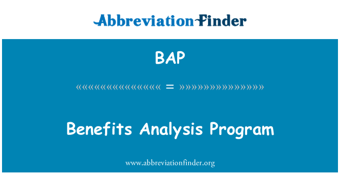 BAP: Prednosti analize Program