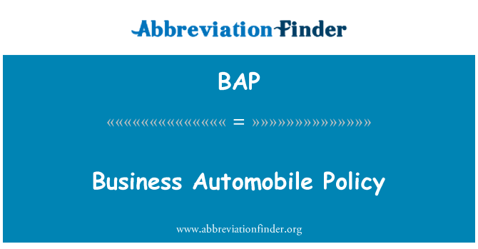 BAP: Automobile Geschäftspolitik