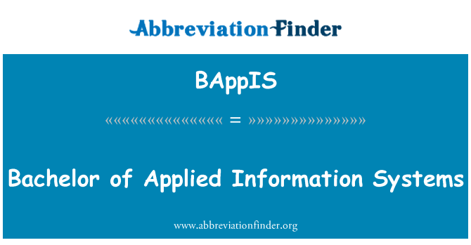 BAppIS: Bachelor of Applied Information Systems