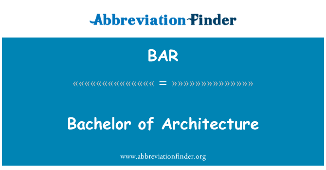 BAR: Bachelor i arkitektur