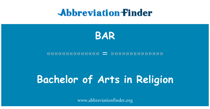 BAR: Bachelor of Arts en religión