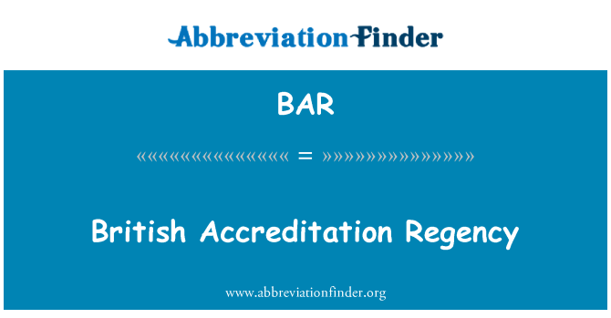 BAR: Britské akreditace Regency