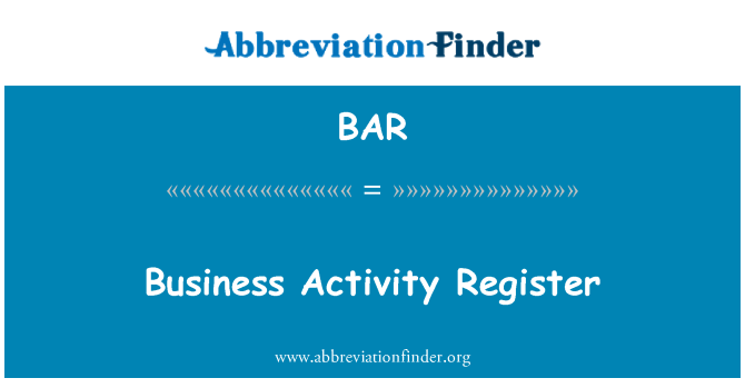 BAR: Business aktivitet Register