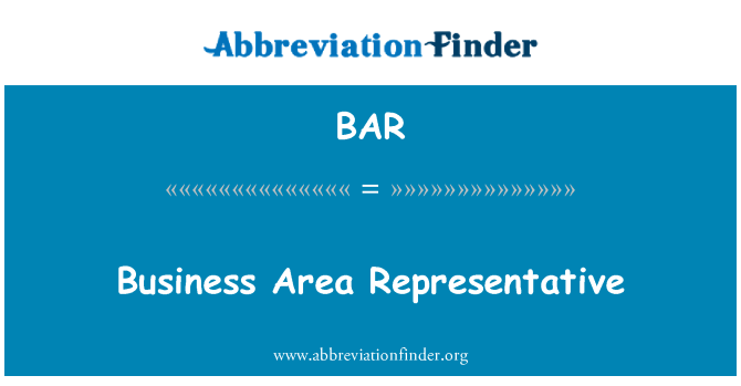 BAR: Business Area Representative