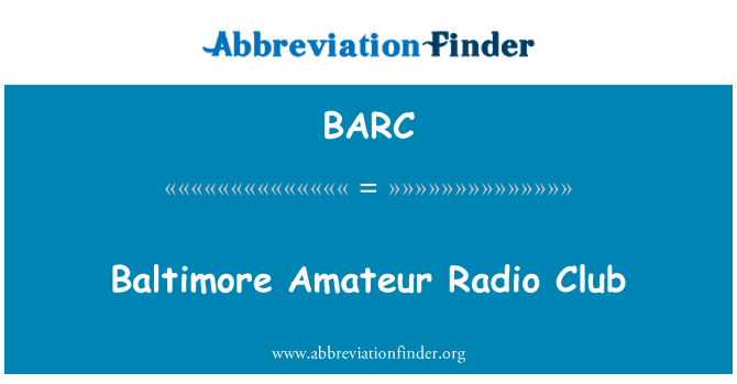 BARC: Baltimore Amateur Radio Club