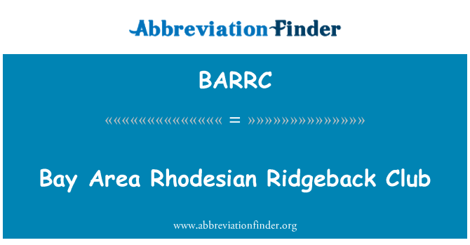 BARRC: Bay Area Rhodesian Ridgeback Club