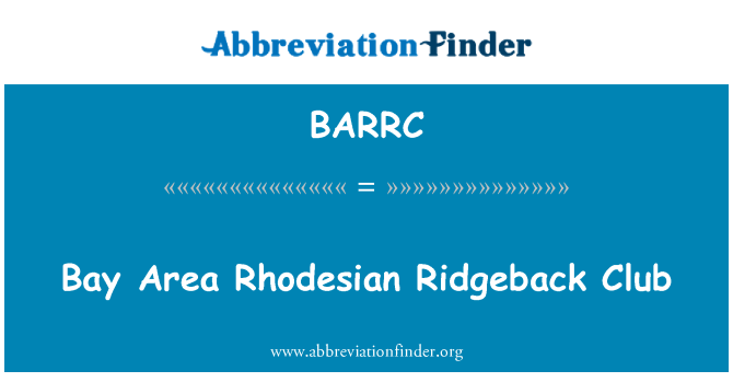 BARRC: Bay Area rhodéský Ridgeback Club