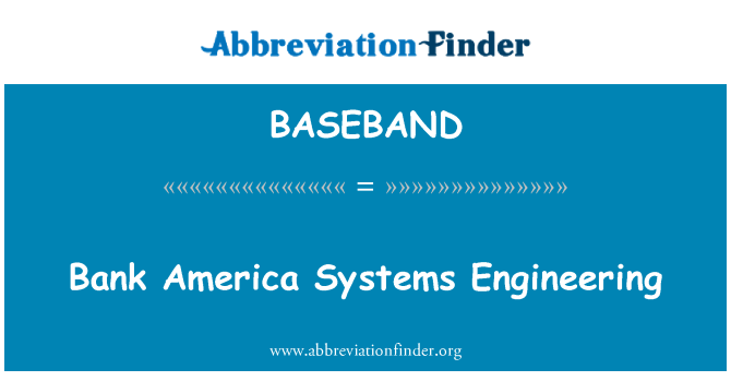 BASEBAND: Bank America sistemov inženiring