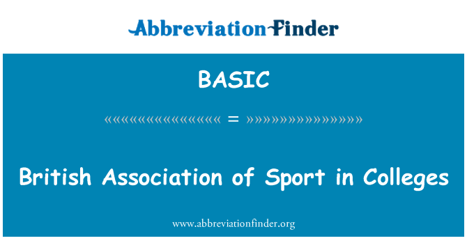 BASIC: British Association of Sport in Colleges