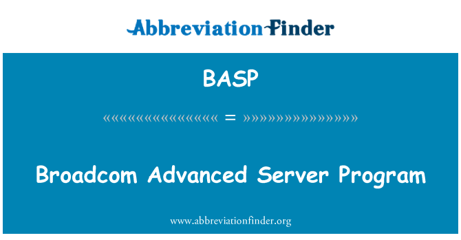BASP: Broadcom geavanceerde serverprogramma