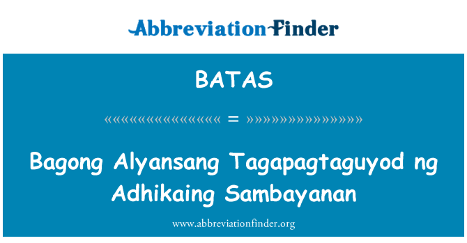BATAS: Novi Alyansang Tagapagtaguyod ng Adhikaing Sambayanan
