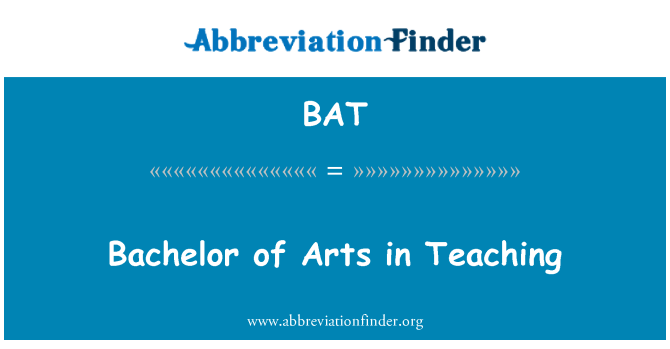 BAT: Bachelor of Arts en enseignement
