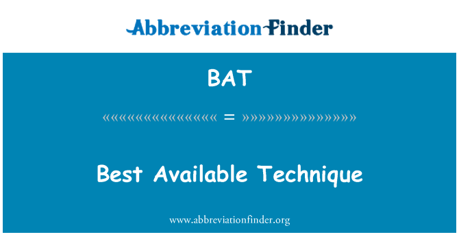 BAT: Aħjar teknika disponibbli