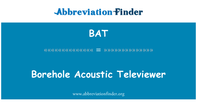 BAT: Televiewer acwstig twll turio